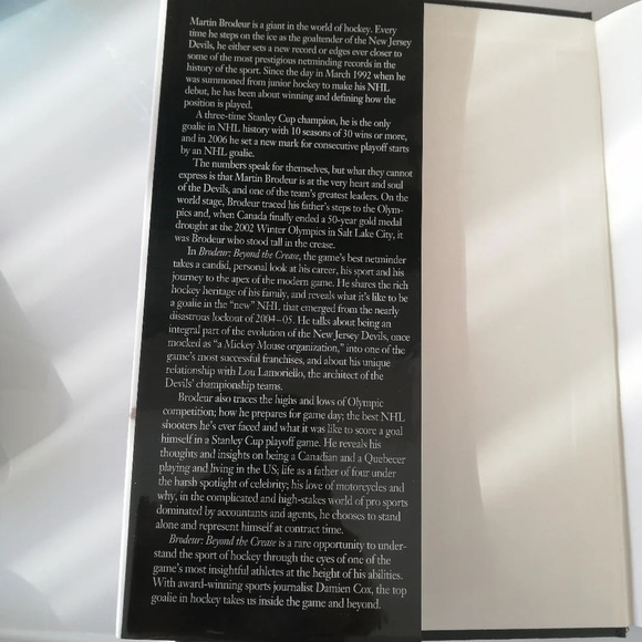 Martin Brodeur Brodeur Beyond the  Crease Autobiography Hardcover Book - Picture 5 of 14